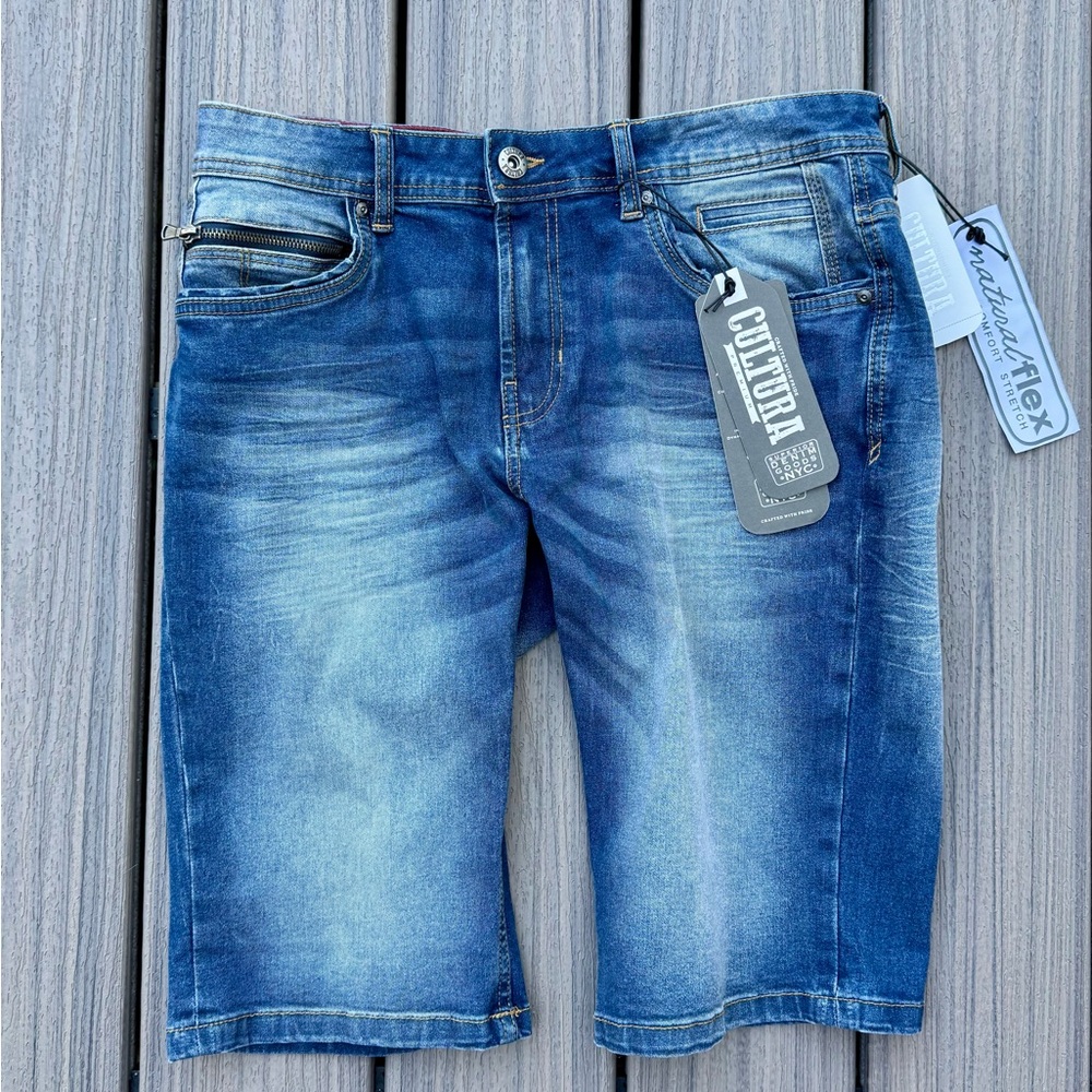 Cultura Men’s Blue Jean Denim Shorts Color Tint Mondern Size 32